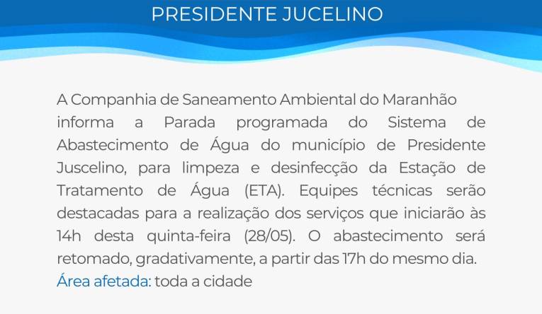 PRESIDENTE JUCELINO - 27.05