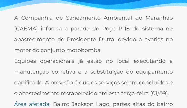 PRESIDENTE DUTRA - 31.08